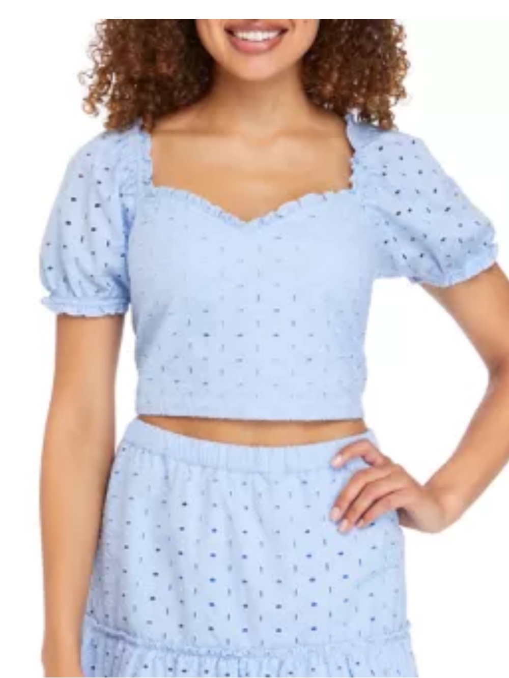 Cabana by Crown and Ivy Blue Cropped Top